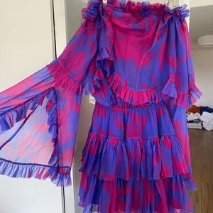 Caroline Constas Off the Shoulder Dahlia Mini dress